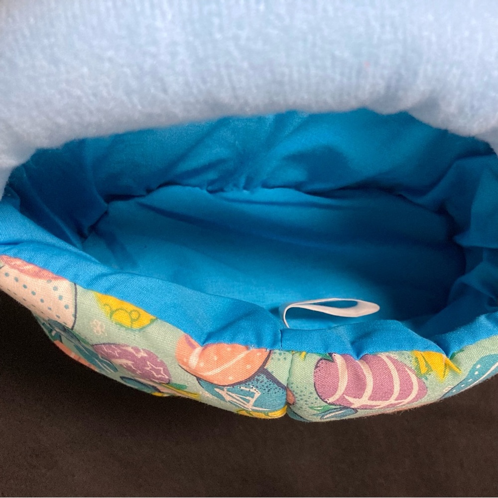 Vintage Miles Kimball Mini Pastel Easter Egg Pattern Pillow Cloth Basket Purse - Picture 5 of 13